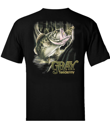 Gray Taxidermy Largemouth Bass T-Shirt